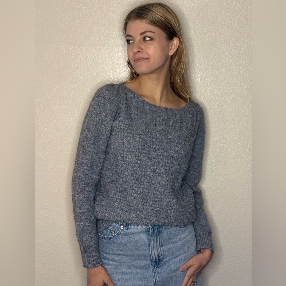 Anthropologie Heather Gray Crew Neck Sweater